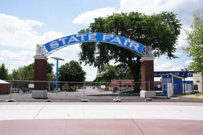The entrance to the West End Market is marked by an arch that once welcomed streetcar riders to the fair. (Photo courtesy of the Minnesota State Fair)