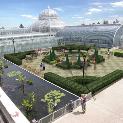 The Centennial Garden is the first element of a plan to bring back botanical features that park visitors would have seen at the time the Marjorie McNeely Conservatory was built.