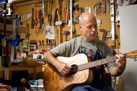 Dave Lee’s guitar-making avocation has become his vocation. Photo by Lori Hamilton