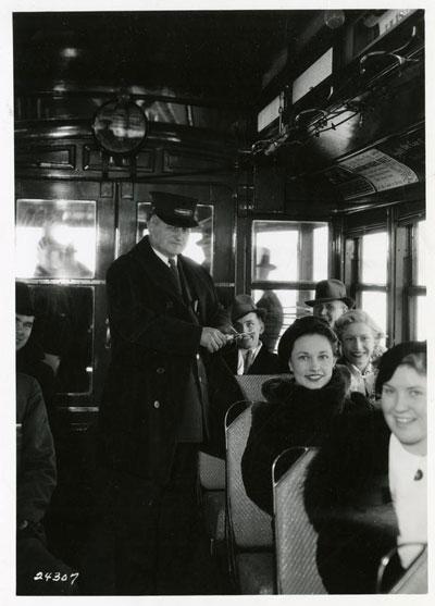 “Skipper” Spencer punches tickets and dispenses words of wisdom.
Photo courtesy of University of Minnesota Archives