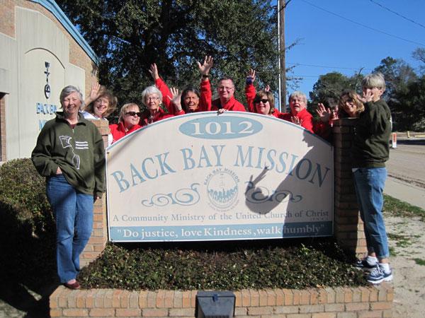Congregants and the Rev. Victoria Wilgocki (fifth from right) spent a week in Biloxi, Miss., volunteering at Black Bay Mission.