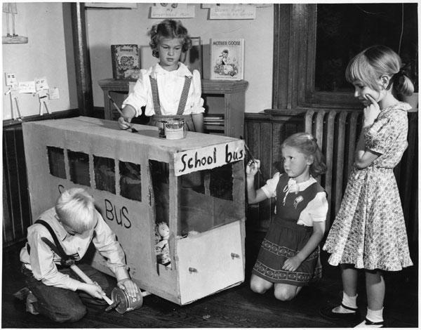 Tilden students built their version of a school bus in 1948.