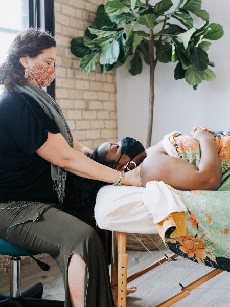 Massage therapist Morgan Thomas, at Healing Elements, recently worked with a client. Photo submitted by Healing Elements.