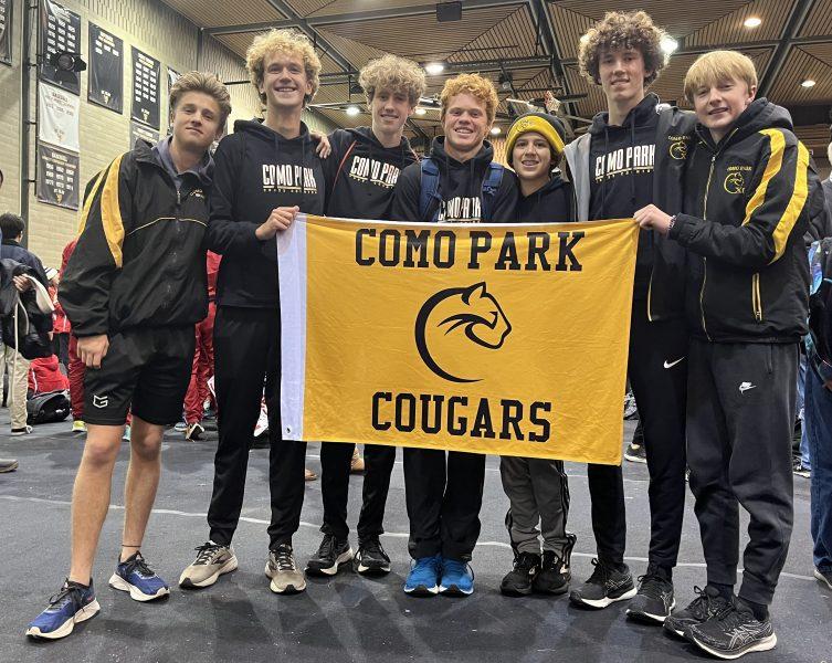 Como cross country runners and fans following the team’s race in the state meet at St. Olaf College. Photo by Eric Erickson.