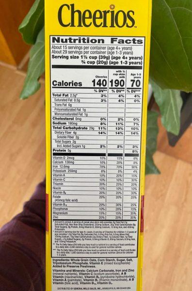 Next time you pour a bowl of Cheerios, check out the label to see what vitamins and minerals it offers you. Photo by Jenni Wolf.
