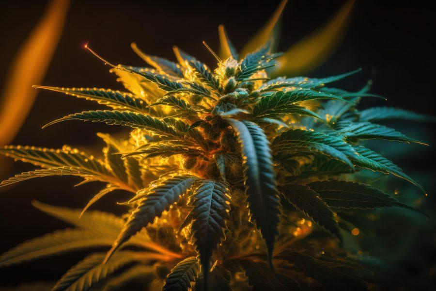 flowering green autoflower plant cannabis plant Generative AI.