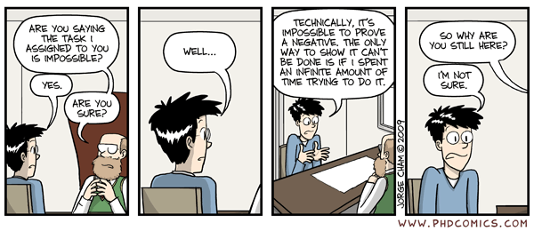 Can’t prove a negative? Stay positive
